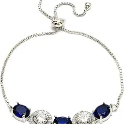 zeneme Rhodium Plated Brass Crystal Stylish Silver Plated American Diamond Melodic Opulence Bracelets For Women & Gifts For Girls Jewellery image 1
