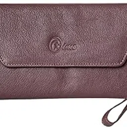 oxims Genuine Leather Envelope Womens Clutch Wallets Ladies Purse with Detachable Strap & Mobile Slot with Multiple Card Slots (Maroon)-picture-28