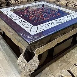 Jainco Decor Square Transparent Table Cover (48 x 48, Gold)(Polyvinyl Chloride (PVC), pack of 1)-picture-29