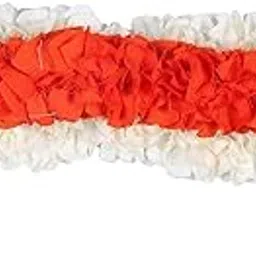 genric Bharatanatyam World Satin Vani White &Orange Fabric Flower for Bharatanatyam Kuchipudi for Women/Girls-picture-21
