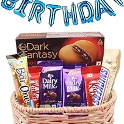 SFU E Com Tasty Chocolates And Nestle Chocolate Hamper With Premiuim Thread Cart | Happy Birthday Foil Ballons Letters With Chocolate Gift Hamper | Birthda Chocolate Gift Combo | 1546-picture-67