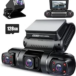 PRUVEEO Dash Cam, 4 Channel Camera FHD 1080Px4, Front, Left, Right and Rear, Front and Rear Inside, Built in GPS WiFi, 256 GB Max, Free 128GB Card, D90-4CH, D90-4CH-128G-CA image 1