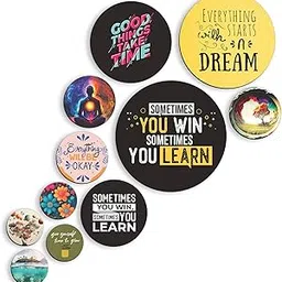 Rousrie Wooden Wall Hanging for Home Décor, Living Room, Bedroom, Office, Motivational Art Patterns, Pack of 11 (Motivational Quotes 6)-picture-30