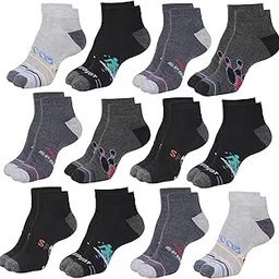 ClothCraze 12 Pairs Stripped Ultra soft Ankle Socks for Men Multicolor, Pack of 12, Free Size,-picture-23