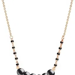 minutiae Stylish Fashion Pendant Necklace Black Beads Mangalsutra for Women & Girls with Extendable Chain-picture-14