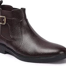 carlton london Men's Chelsea Comfortable Round Toe Boot with Buckle-picture-21