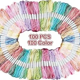 Zoohi Embroidery Thread 100 Colour 100 Pcs Pack Skeins. Can be Used in a Multitude of Craft Projects, Needle Craft, Friendship Bracelets,Cross Stitch.(Pastel Shade & Pastel Medium No Repeat 100%)-picture-26