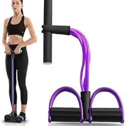COZORA Multifunction Tension Rope, 4-Tube Elastic Yoga Pedal Puller Resistance Band, Natural Latex, for Abdomen/Waist/Arm/Leg Stretching Slimming Training-picture-19