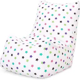 Style Homez Canvas Classic Chair, Cotton Canvas Star Printed Bean Bag L Size for Kids, Cover Only-picture-25