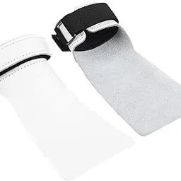 SECRET DESIRE Creations 2Pcs Hand Grips for Weightlifting Leather Wrist Strap for Fitness Gym White-picture-60