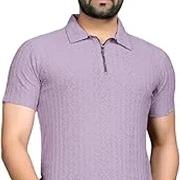 fabripple Men’s Stylish Half Sleeve T-Shirt | Premium Cotton Blend | Zip Collar Tee for Office & Casual Wear | Soft Breathable Fabric | Slim Fit Design-picture-15