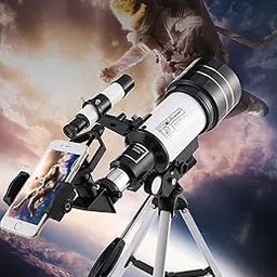 Kixre Telescopes for Adults Kids - Portable Telescope for Beginners for View Moon - 70mm Aperture 300mm Lightweight Refracting Telescopes with Adjustable Tripod Smart Phone Adaptor Moon Filter-image-73