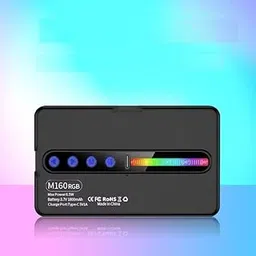 VPGS Camera Light, M160 RGB Portable LED Video Lighting only 125g with 1800mAh Rechargeable Battery for Camcorder Photography Live Streaming YouTube Recording, DSLR-Camera-Video-Photography-Light-picture-44