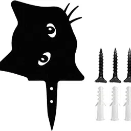 UJEAVETTE Cat Stake Garden Decor Funny Sign Gift Yard Art Ornament for Porch Path Home Style B-picture-19