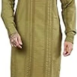 japer kurti Men's Traditional Long Sleeves Knee Length Mandarin Collar Cotton Kurta-picture-22