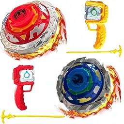 PLUSPOINT Battling Top Burst Launcher Grip Toy Blade Set Gyro Blades Battling Tops Metal Fusion Starter Set with Launcher Gift Toys for Boys Kids Children Age 6+ image 1