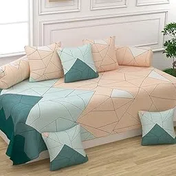Jyotaksh Diwan Cover Glace Cotton Premium Cloth Quality Designer Printed 8 Pieces Standard Size 60x90 Inches Diwan Set (1 Single Bedsheet, 2 Bolster Covers, 5 Cushion Covers) Diwan 26-picture-28