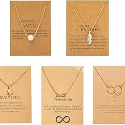 shining diva fashion 5 Pcs Combo Latest Stylish Infinity Butterfly Pearl Necklace Jewellery Set for Women Pendant Necklace Gifts for Girls (15911np)-picture-39