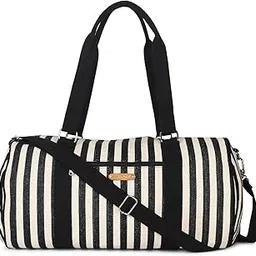 NKB Hand Duffel Bag Women Large Travel Duffle Weekender Shoulder Bags Hand Bag (White & Black)-picture-54