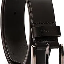 police Men's Genuine Leather Belt I 34mm Strap with 35mm Gunmetal Buckle I Stylish & Durable Dress Belt for Formal and Casual Wear I BLACK I M-picture-36