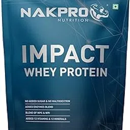 NAKPRO Impact Whey Protein 2kg | Isolate & Concentrate | 24g Protein & 4.9g BCAA | With Digestive Enzymes for better Absorption | NABL Lab Tested 100% Authentic Supplement Powder - Malai Kulfi Flavour-image-0