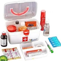 Medicine Box, Medical Box, First aid Box, Multi-Purpose Box, Multi Utility Storage with Handle Containers Medicine Box nizer Home Emergencies Pill Case with Compartments and Handle M (17 -P2160)-picture-17