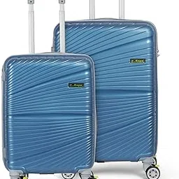 la expo Cabin Polypropylene Spinner Wheel Lock Trolley Bags Set of 2 (55cm + 65cm) | 8 Wheels Hard Case Luggage | 360° Wheeling Suitcase for Men & Women, Lightweight Travel Bag (Sea Blue)-picture-16
