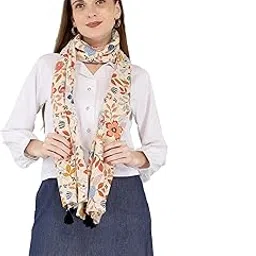 switchon Rayon Nursing Cover for Breastfeeding Multi Use Poncho Style Scarf with Buttons, Feeding Apron free size (72inch x 25inch) (Mustard_Multi)-picture-34