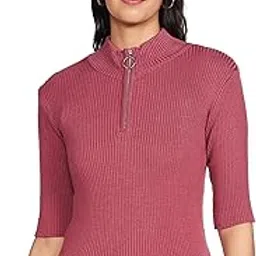 max Women Textured High Neck Casual Knitted Regular Fit Top-picture-45