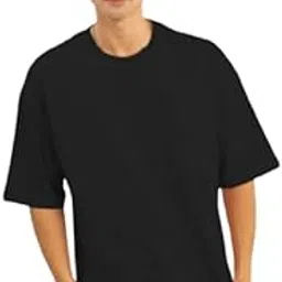 deepmayra collection Oversized Baggy Fit Drop Shoulder Half Sleeves Round Neck Solid Cotton Blend T-Shirt for Men and Boys-picture-11