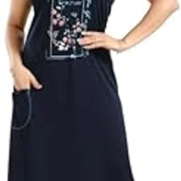 ladyvenom Women's CottonSinker Nighty/Night Dress/Gown in Solid Color-picture-37