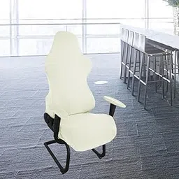 Gaming Chair Cover Soft for Rotating Chair Reclining Racing Gaming Chair Milky White-picture-15