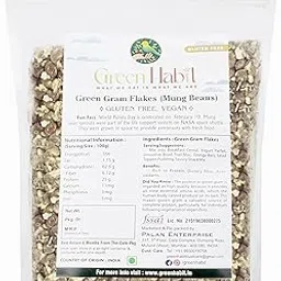 GreenHabit Green gram Flakes – 500 g Nutritious and Gluten-Free Flakes Moong Poha Cereal - High Protein Breakfast Vegan (Green gram Flakes, 500gm)-picture-32