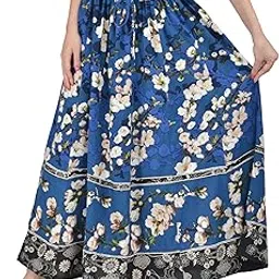 cotton breeze Women's Regular Fit Printed Midi Skirt (FP551_Free Size) Multi Coloured-picture-32