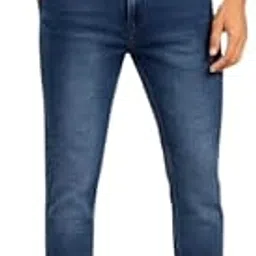 Men's Slim Fit Denim Jeans Straight Leg, Cotton Blend Button ClosureJeans-Blue-30-picture-20
