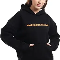 deified Stand Out from The Noise! - Cozy Cotton Hooded Sweatshirt with Kangaroo Pocket - Oversized Winter Wear Hoodie for Girls & Ladies || Unisex Hoodie-picture-12