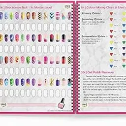 UNIQ Professional Nail-Art Practice Book (1000+ Times Reusable) - Learn Nail Art from Home with Secret Tricks & Tips - Perfect Choice by Professional Artist-picture-30