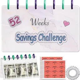 Money Saving Challenge Binder, 52 Week Money Saving Challenge Book, Envelopes Money Saving Challenge Budget Binder, Savings Challenges Binder, Budget Binder with Cash Envelopes, for Home, Office-image-0