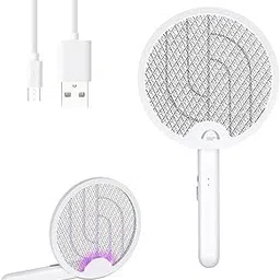 Electric Fly Swatter 4000V, Bug Zapper Racket Indoor with USB Rechargeable, Mosquitoes Trap Lamp Rechargeable with 1200mAh Battery for Indoor Mosquito Bat, Fruit Fly Killer for Home-picture-28