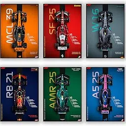 Seagull Store F1 Formula One Car Posters 2025 - Pack of 6 | 8x12 inch (A4 Size) | 300 GSM Matte Laminated | Included Peel and Apply Tape on Back | Self-Adhesive Posters | Wall Art for Bedroom, Living Room, Office, Garage Décor-picture-53