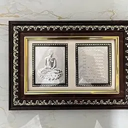 CharmInSilver 999 Pure Silver Mahavir Swami & Navkar Mantra Frame | 10x7.5 Inch | Wall Mount | Suitable For Gift, Pooja Room, Office, Home Decor, Wall Art, Corporate Gifting-picture-10