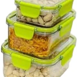 Saruvi's Kitchenware Feel Fresh Containers Airtight Lock For Fridge/General Use (Combo Set Of 3-400 ml, 800 ml, 1200 ml) (Green)-picture-11