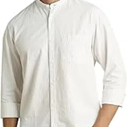 peter england Classic Striped Cotton Mandarin Collar Shirt for Men – Full Sleeves, Business Casual-picture-50