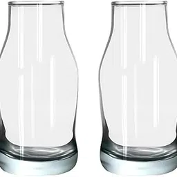 Urban Moon Glass Vase, Flower Vase, Vessel, Money Plant Pot, Glass Bottle for Milk, Coffee, Tea | Restaurants, Modern Kitchen, Office, Table & Home Decoration & Gifts - Set of 2 Piece-picture-29
