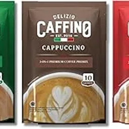CAFFINO Cappuccino Premium Coffee - 3 in 1 Instant Premix | 600g Pack with 3 Flavors: Hazelnut, Classic, and Mocha (10 sachets x 20g each) | Imported from Indonesia-picture-40