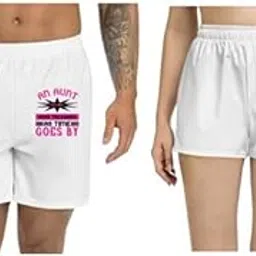 Men and Women Printed Regular fit Casual Polyester Couple White Shorts (ZPOD-0005497-set-XL_ms)-picture-29