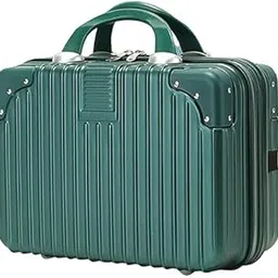 harly Portable Hard Shell Cosmetic Travel Case, Small Travel Hand Luggage with Elastic Band, Mini ABS Carrying Makeup Case Suitcase (B Dark Green.)-picture-54