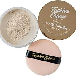 FASHION COLOUR HD Loose Powder for Setting & Mattifying Makeup| Makeup Baking & Translucent Powder| Lightweight Loose and Makeup Setting Powder| For Oil-Free Makeup Look | 10gm | Banana Bread-picture-25