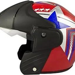 Deltz Power (ISI Certified) with Decal Open Face Helmet (Red Glossy) (Extra Large)-picture-51