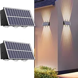 REINHARDT Solar Lights for Outside Solar Fence Lights Outdoor Waterproof Led Up and Down Solar Wall Lights Dusk to Dawn Porch Lights Decor for Garage Yard Deck Garden-picture-61